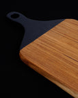 Rico & Plato Viola Teak Cutting Board/Serving Platter with Black Handle