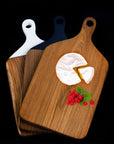 Rico & Plato Viola Teak Cutting Board/Serving Platter with Black Handle