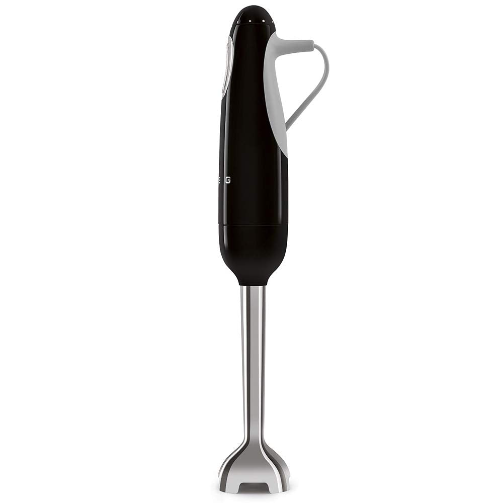 Black hand blender on a white background