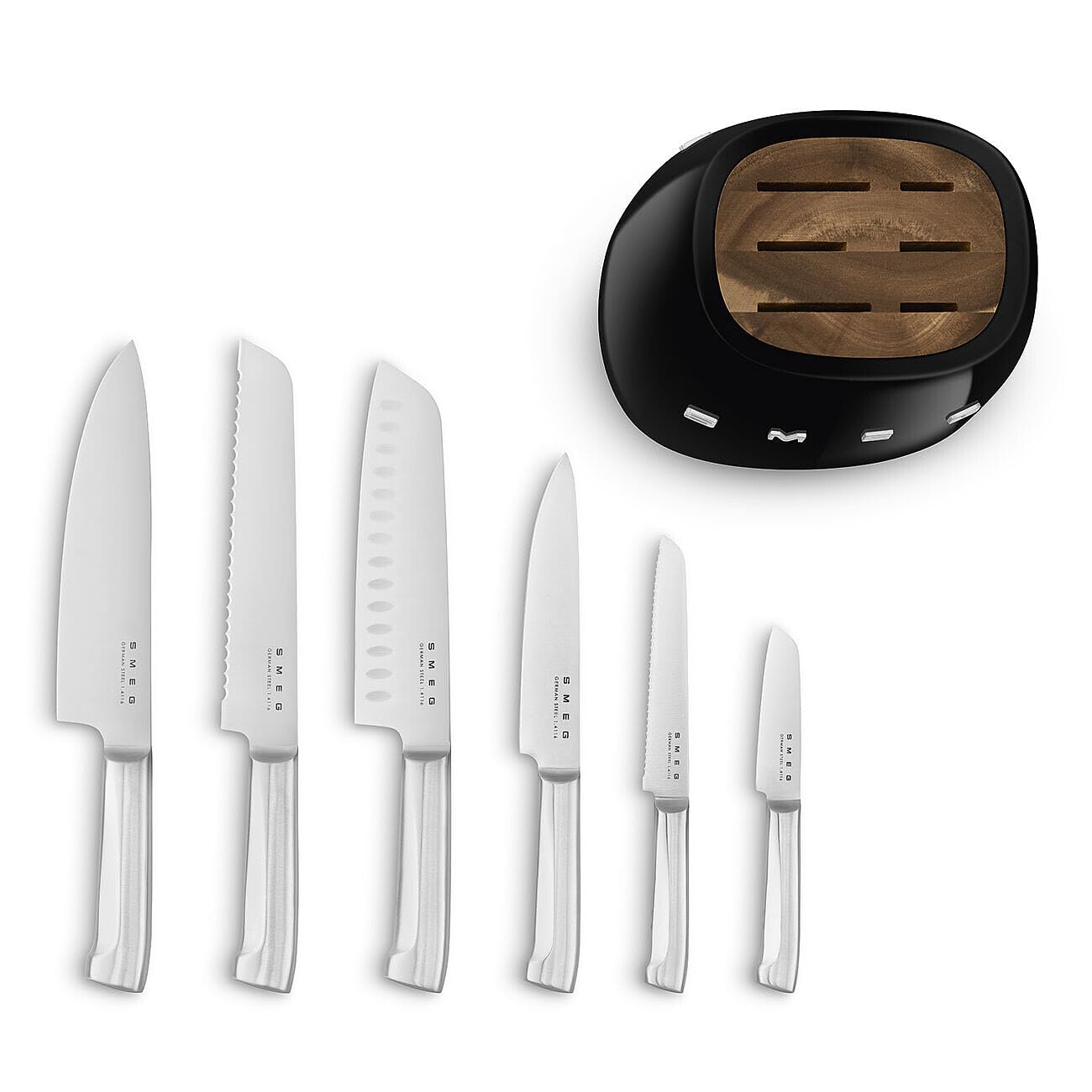 スメッグ　SMEGナイフスタンド Knife Block Set - Retro-Style Black – SMEG USA