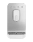 Silver SMEG wall-mounted coffee machine on a white background