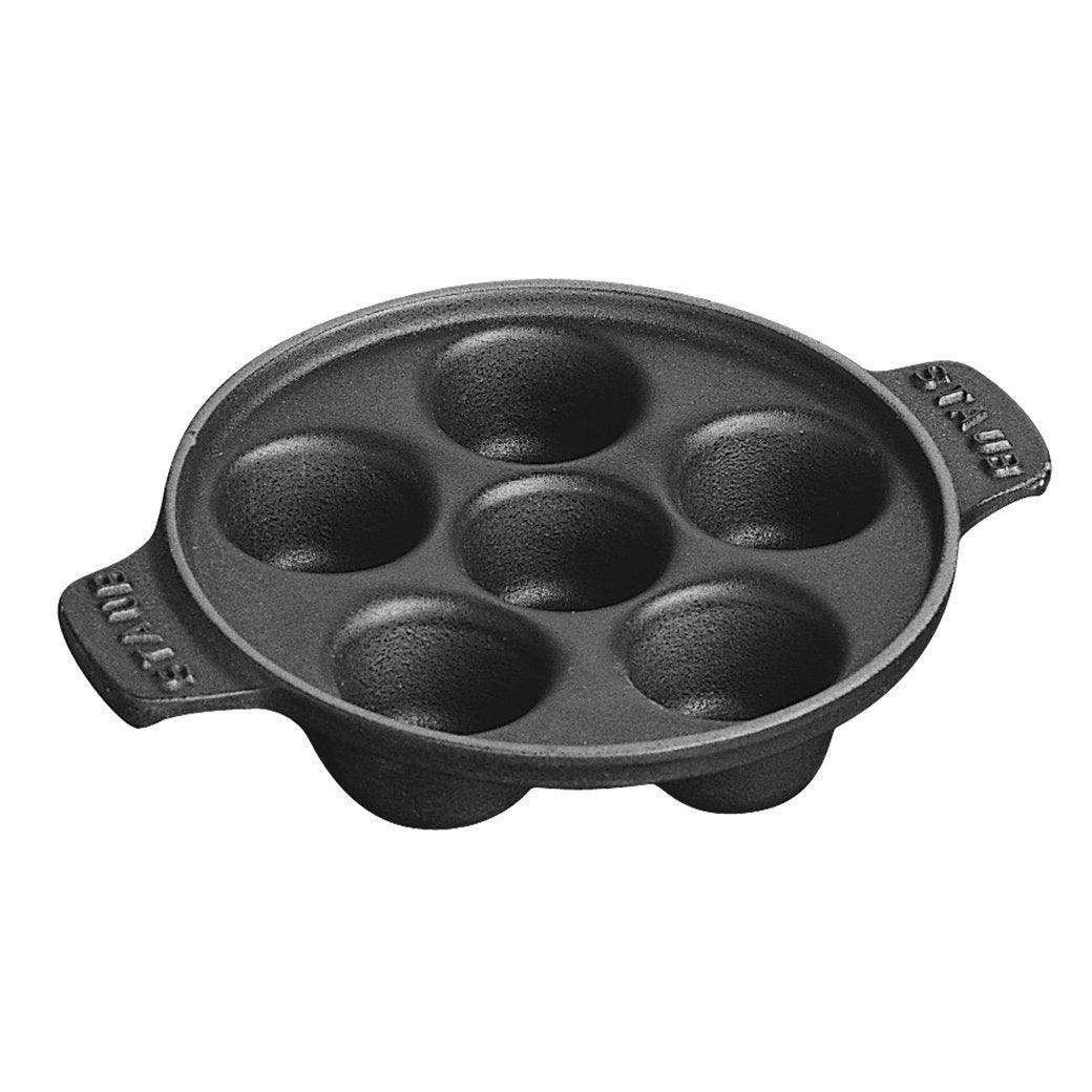 Staub Cast Iron 5.75″ Escargot Dish with 6 holes - Matte Black - Discover Gourmet