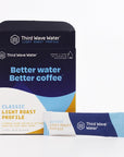Third Wave Water packaging with a coffee stick on a white background