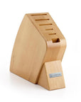 Wusthof 6-slot beechwood Studio Knife Block displayed on a white background