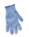 Wusthof large blue cut resistant glove displayed on a white background