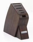 Wusthof 6-slot walnut Studio Knife Block displayed on a white background
