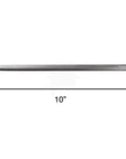 10-inch metal rod with measurement label on a white background