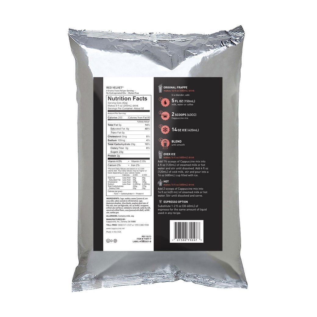 Cappuccine Blended Coffee Frappe Individual Cappuccine Frappe Mix - Red Velvet JL-Hufford