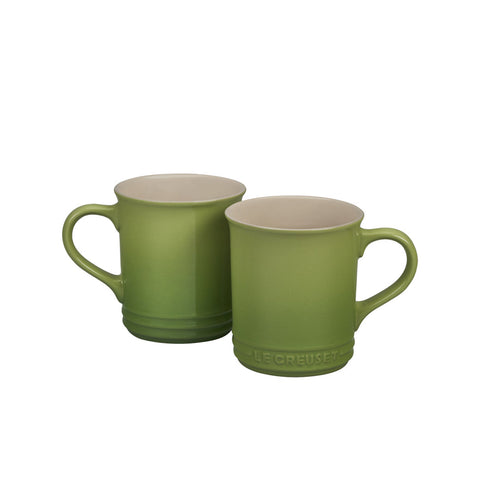 Le Creuset Stoneware Set of 2 Cappuccino Cups and Saucers , 7 oz. each,  White