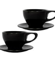notNeutral Lino 12oz Porcelain Latte Cups with Saucers