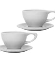 notNeutral Lino 12oz Porcelain Latte Cups with Saucers