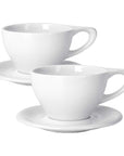 notNeutral Lino 12oz Porcelain Latte Cups with Saucers