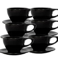 notNeutral Lino 12oz Porcelain Latte Cups with Saucers
