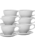 notNeutral Lino 12oz Porcelain Latte Cups with Saucers