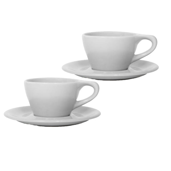 notNeutral LINO Porcelain Cup & Saucer Large Latte 12 oz (White, 1)