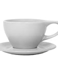 notNeutral Lino 12oz Porcelain Latte Cups with Saucers