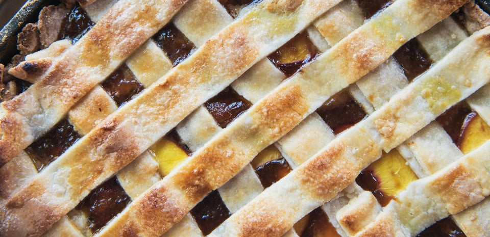 Peach Pie in a Cast Iron Skillet