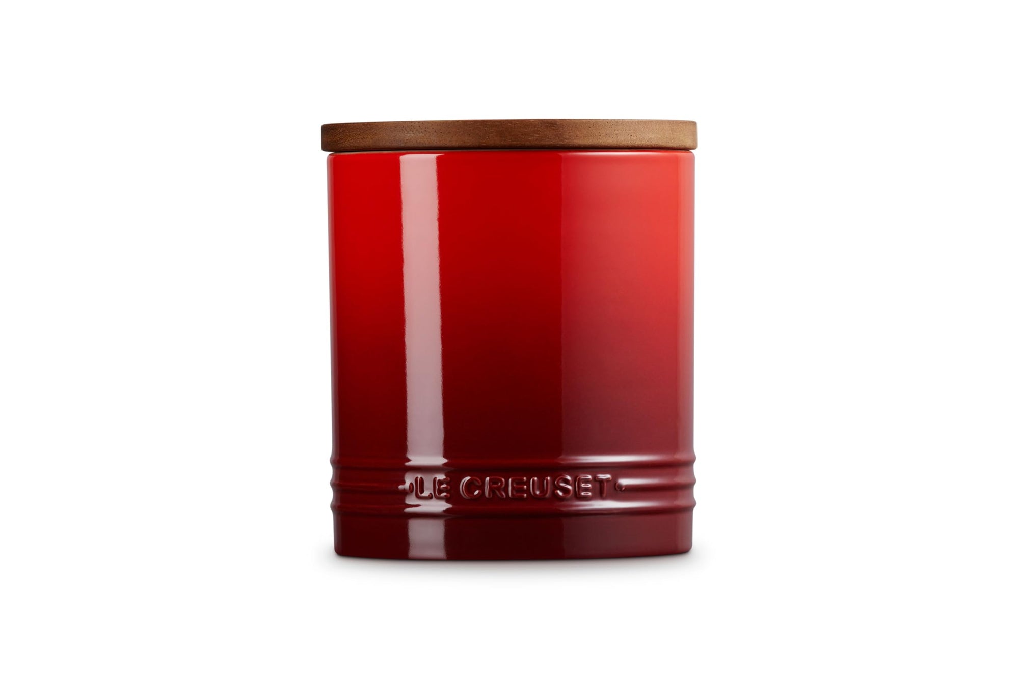 Le Creuset Stoneware Signature Canister with Wood Lid, 16 Oz.
