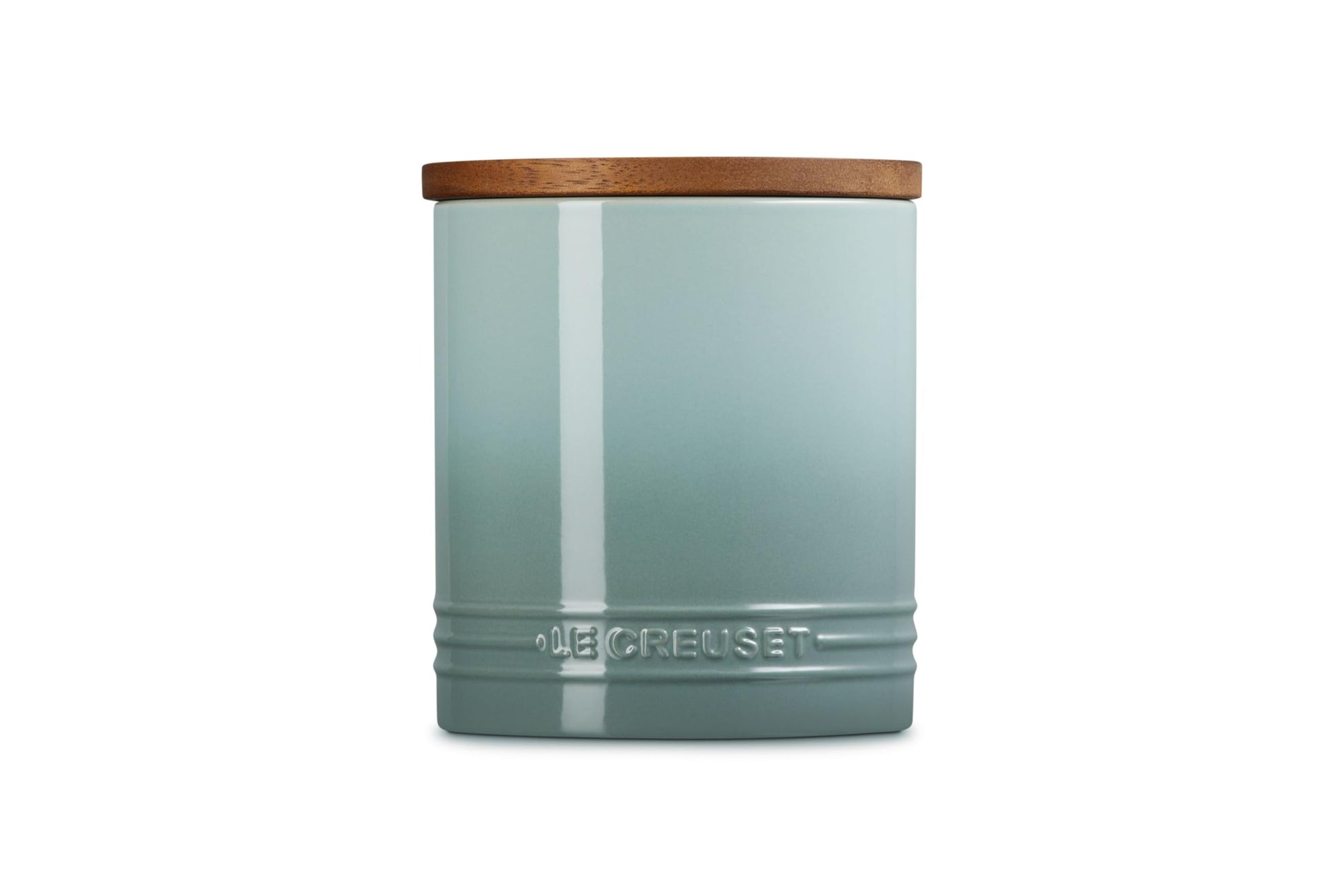 Le Creuset Stoneware Signature Canister with Wood Lid, 16 Oz.