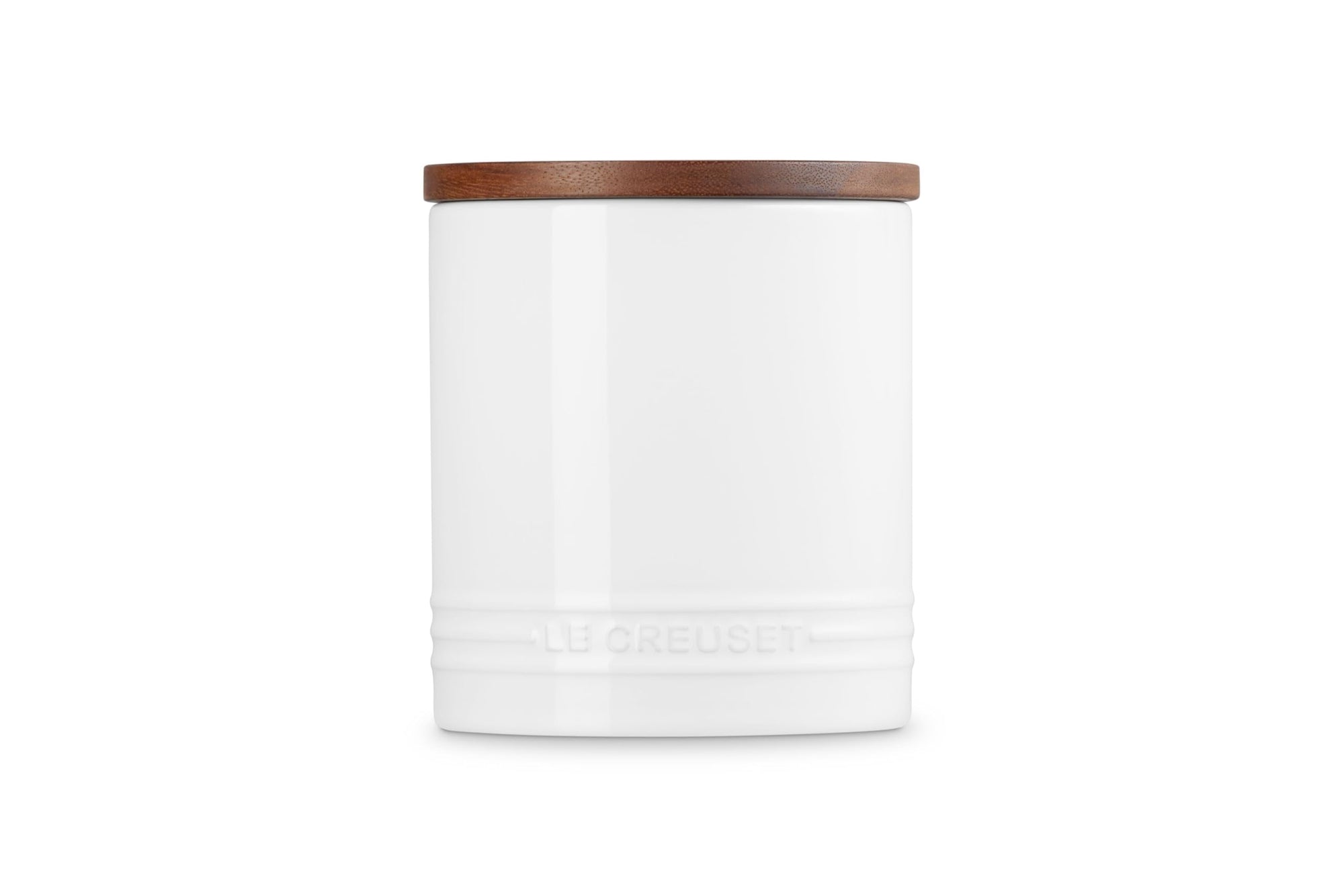 Le Creuset Stoneware Signature Canister with Wood Lid, 16 Oz.