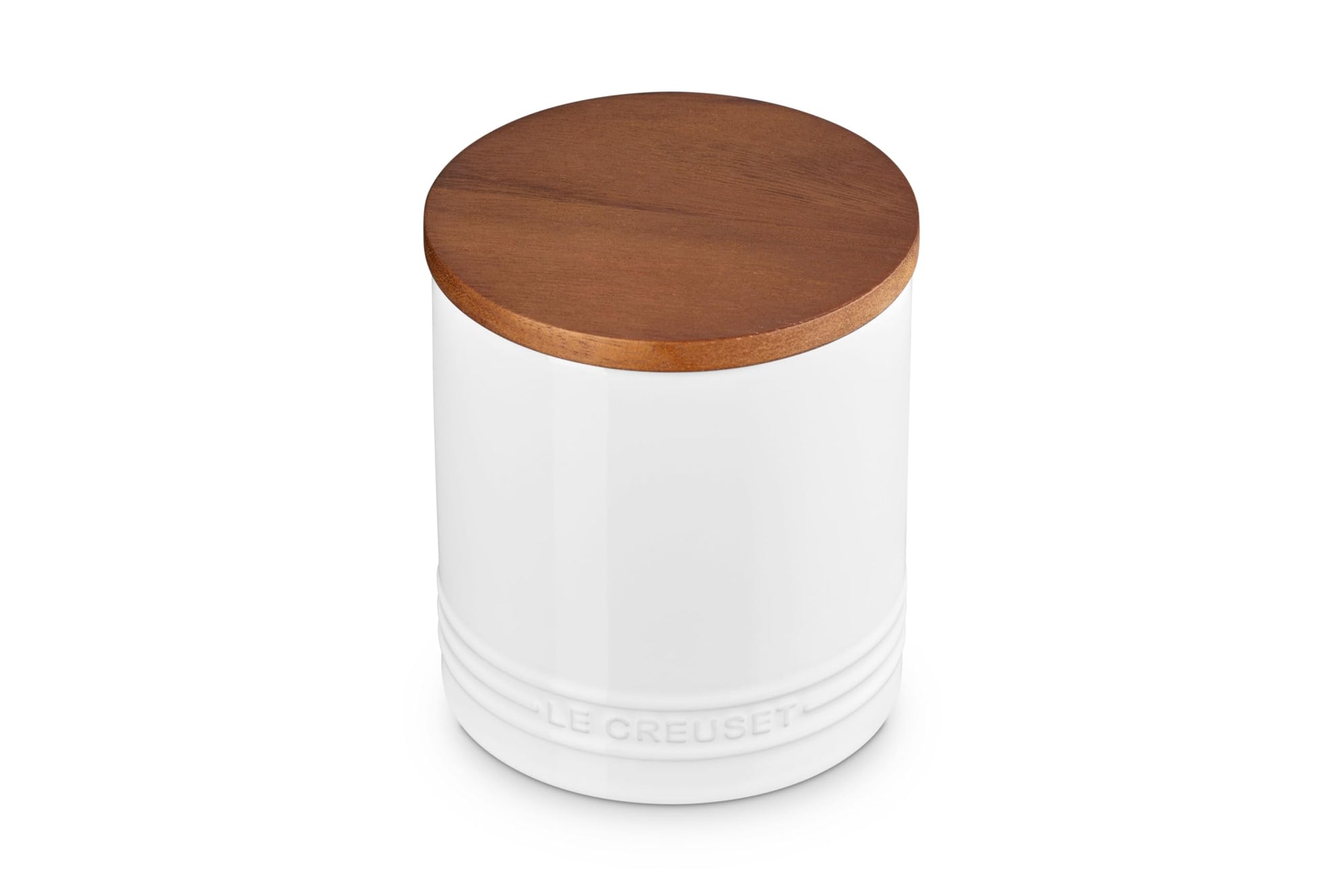 Le Creuset Stoneware Signature Canister with Wood Lid, 16 Oz.