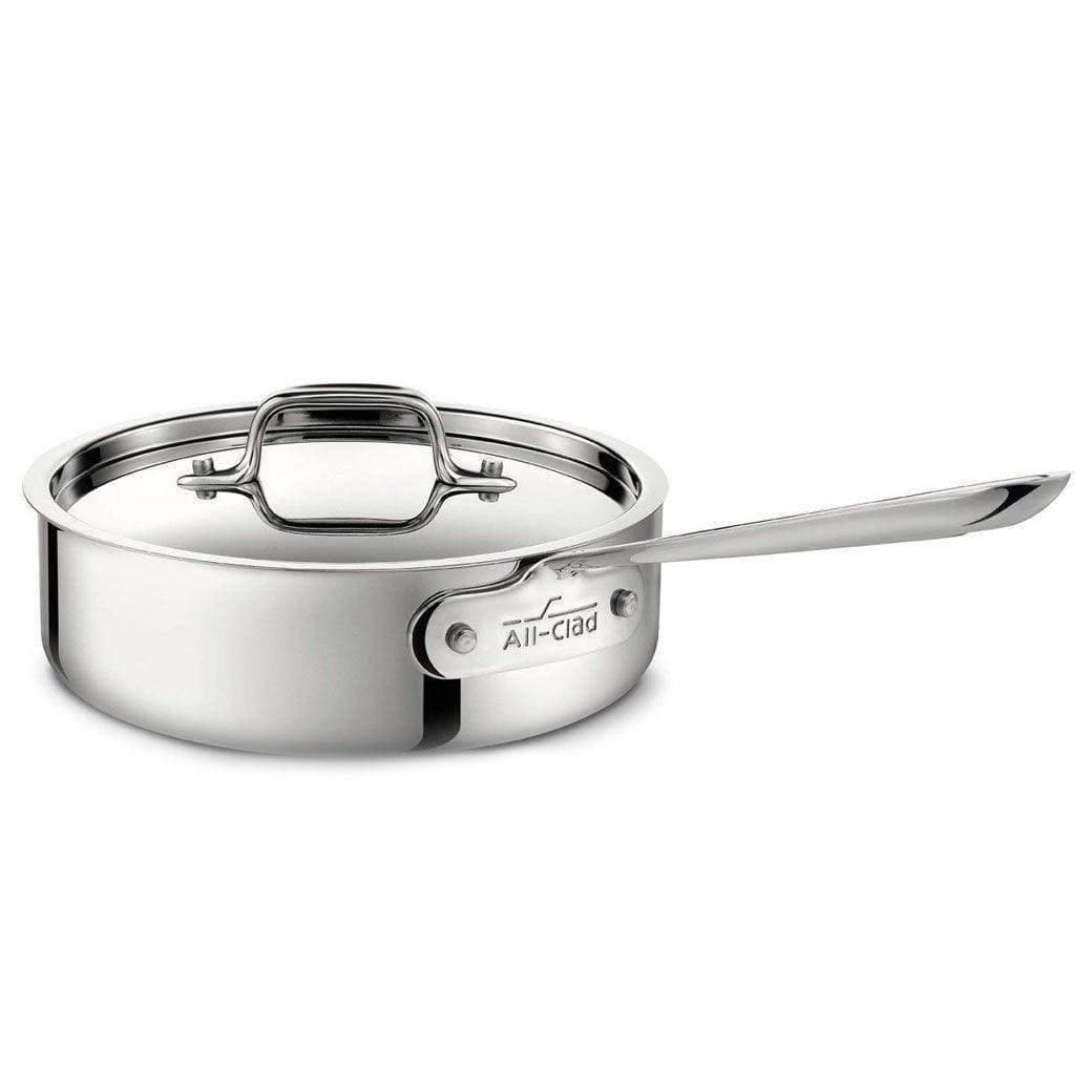 All-Clad D3 3-Ply Stainless Steel Sauté Pan with Lid & Handle 3 Quart, Induction, Oven Broiler Safe 600F, Multi-Cooktop, Deep Frying Pan, Everyday Pan, Skillet, Pots and Pans, Cookware, Kitchen Silver - Thumbnail 4