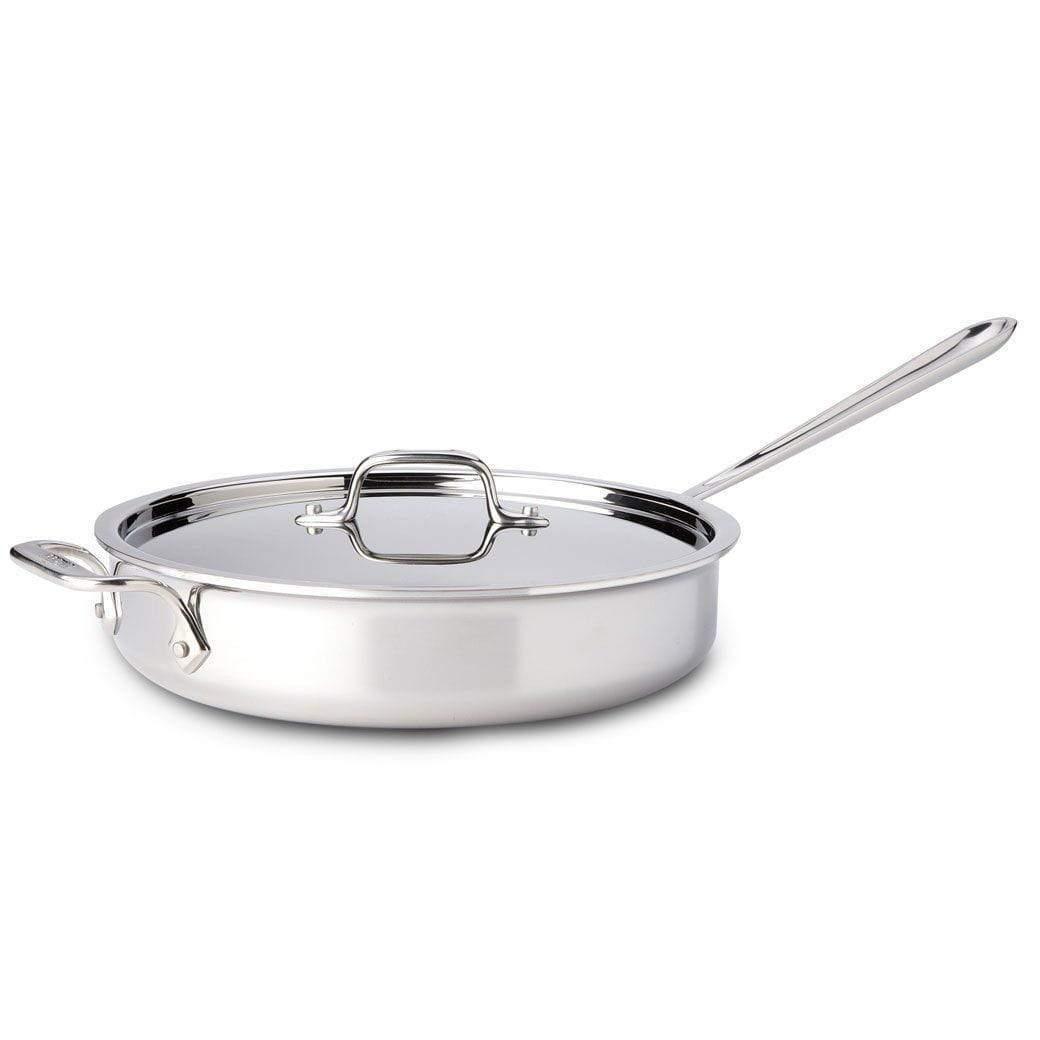All-Clad D3 3-Ply Stainless Steel Sauté Pan with Lid & Handle 3 Quart, Induction, Oven Broiler Safe 600F, Multi-Cooktop, Deep Frying Pan, Everyday Pan, Skillet, Pots and Pans, Cookware, Kitchen Silver - Thumbnail 5