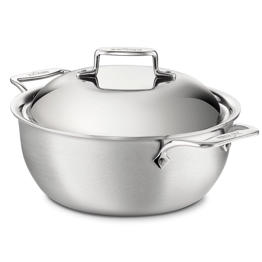 D5 Stainless Brushed 5-ply Bonded Cookware; Dutch Oven; 5.5 quart