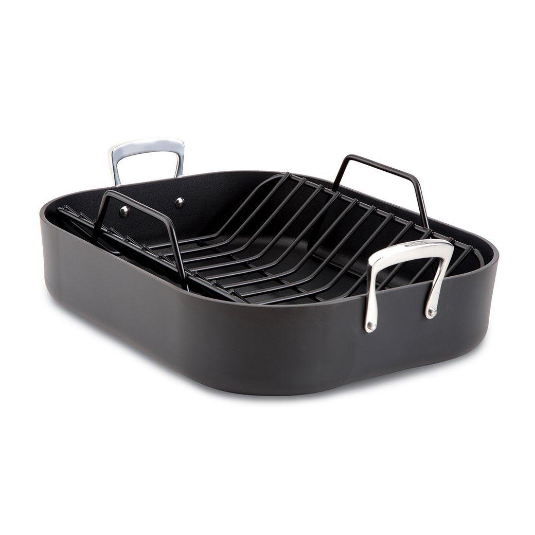 All-Clad HA1 Nonstick Roasting Pan with Rack displayed on a white background