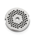 Metal grinder plate on a white background