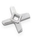 Silver cross-shaped pendant on a white background