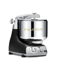Ankarsrum black stand mixer on a white background