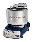 Ankarsrum royal blue stand mixer on a white background