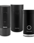 AROMA Portable Espresso Maker Plus 4-in-1 Hot & Cold Milk Frother Plus Electric Compact Coffee Grinder