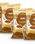 Four bags of Vivaz Blended Creme Churro Flavored Drink Mix arranged in a fan shape on a white background.