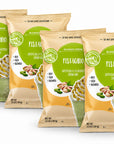 Four bags of Pistachio Artificially Flavored Drink Mix arranged in a fan shape on a white background.
