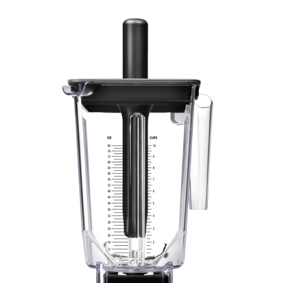 Blender pitcher with measurement markings on a white background