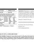 Nutrition facts label for Cappuccine Frappe Mix almost no sugar added vanilla with serving size, calories, and ingredient list.