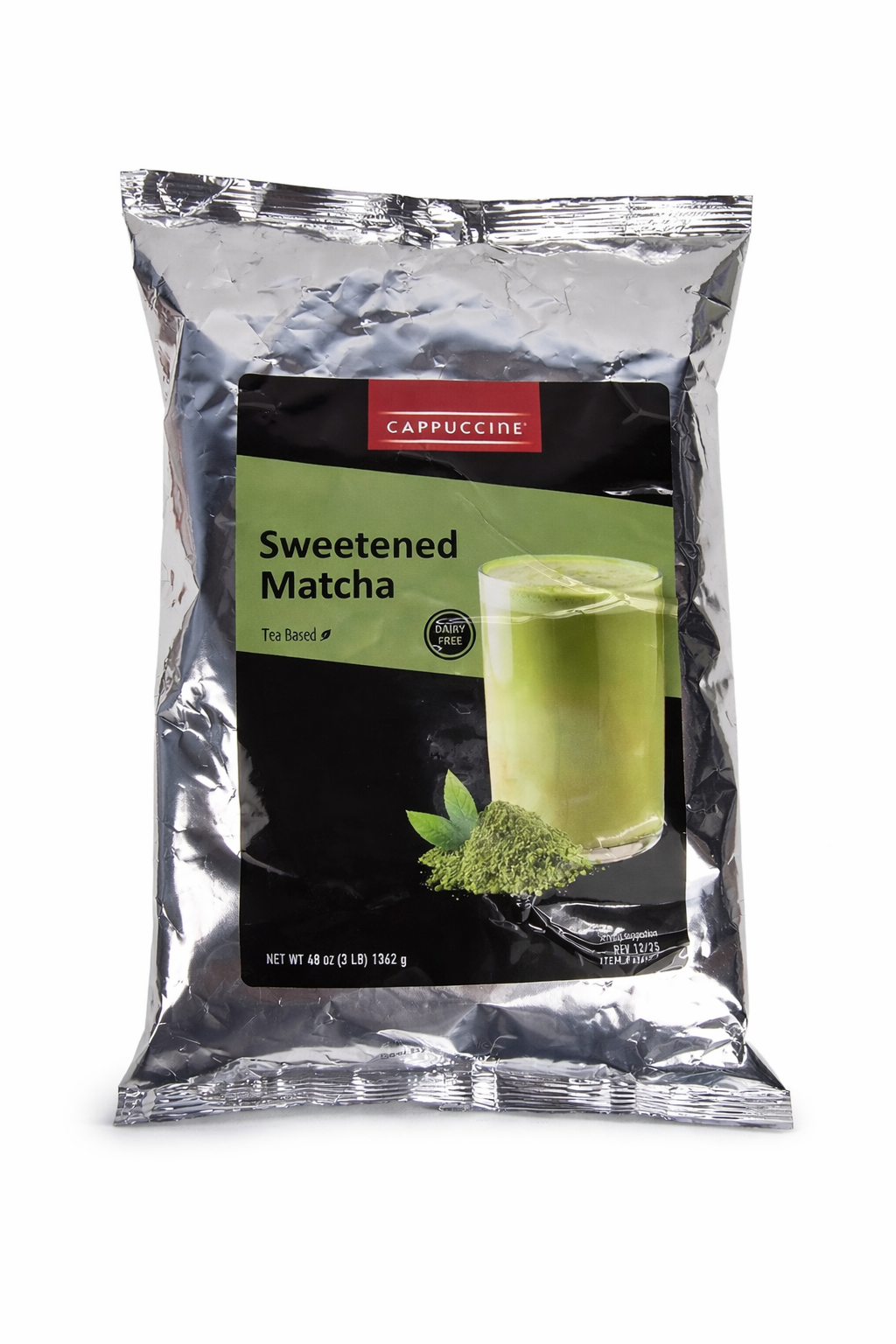 Caffuccino Sweetened Matcha package on a white background