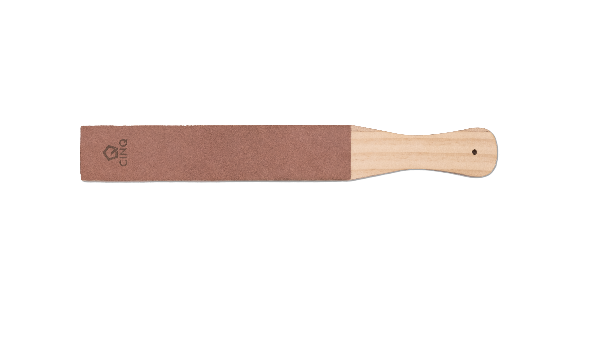 Leather strap for honing knife sharpener