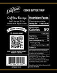 Davinci cookie butter syrup nutrition facts on a black background