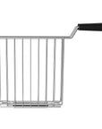 Sandwich cage with a black handle on a white background