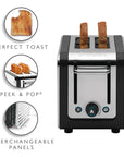 Toaster with features highlighted on a white background