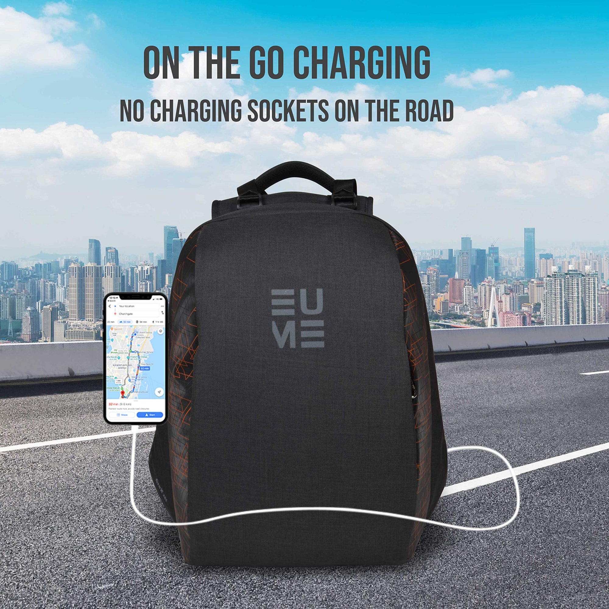 EUME GenX Massager Laptop Backpack – Orange