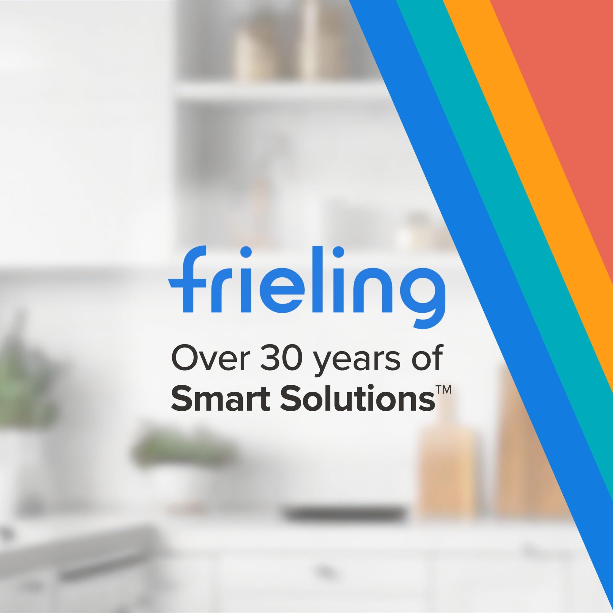 Frielings logo with 'Over 30 years of Smart Solutions' text on a blurred background