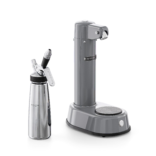 A slate grey Electric Nitro Cold Brew Coffee & Cocktail Maker Machine displayed on a white background