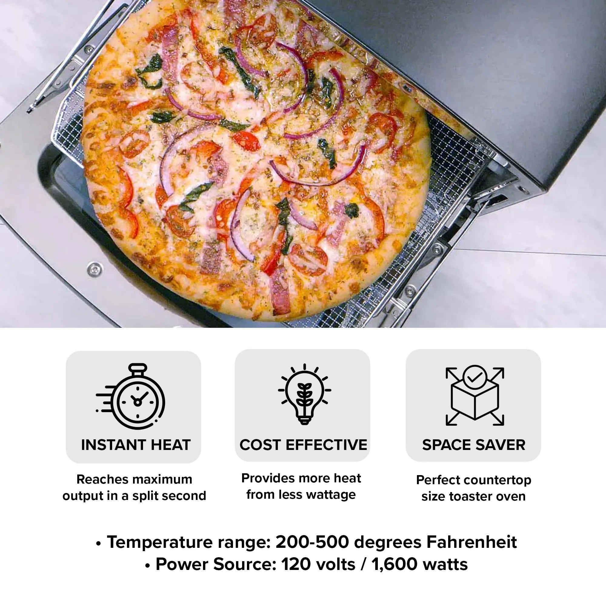 HeatMate Countertop Toaster Oven, Compact Kitchen Appliance with Graphite Heating Technology