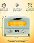 HeatMate Countertop Toaster Oven, Compact Kitchen Appliance with Graphite Heating Technology