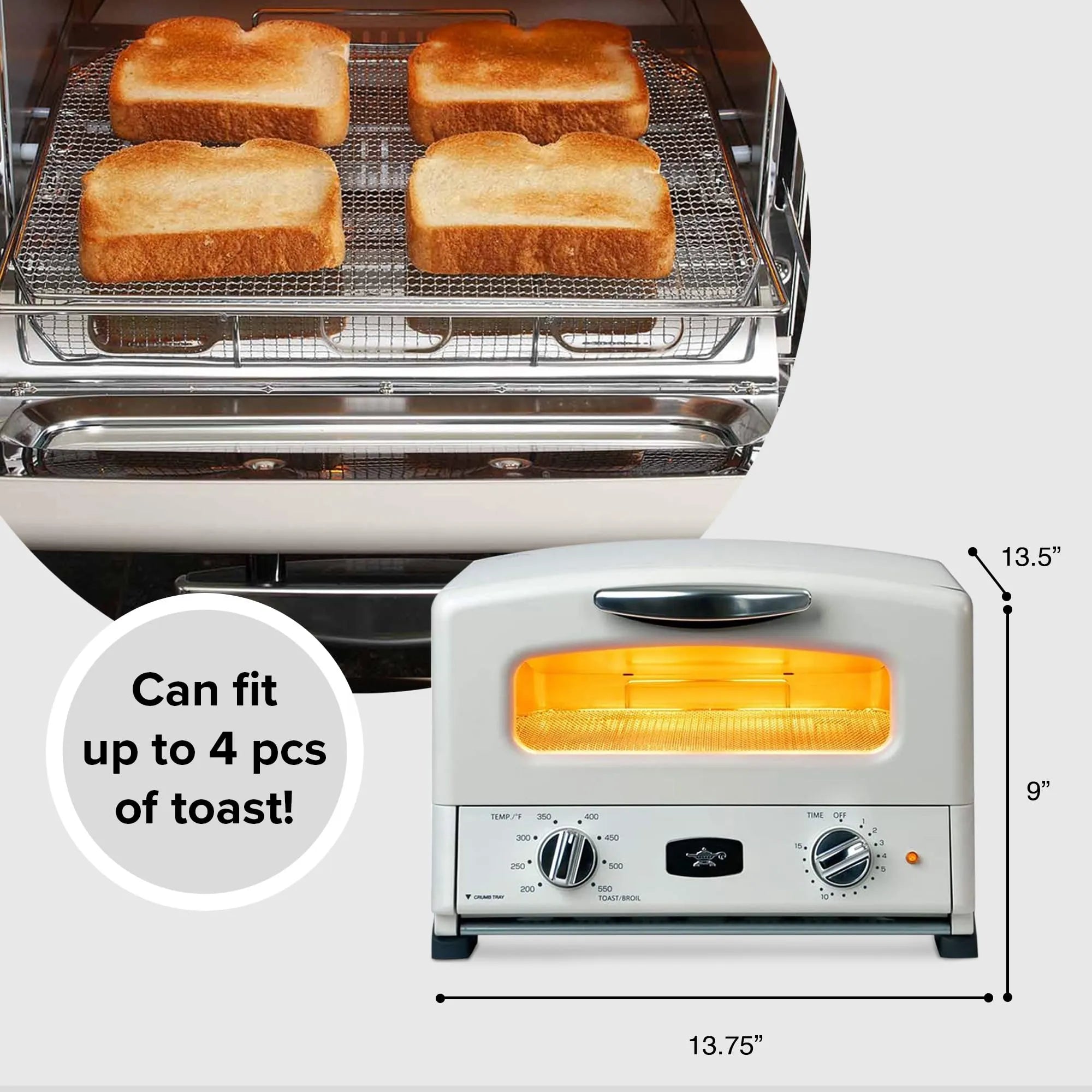 HeatMate Countertop Toaster Oven, Compact Kitchen Appliance with Graphite Heating Technology