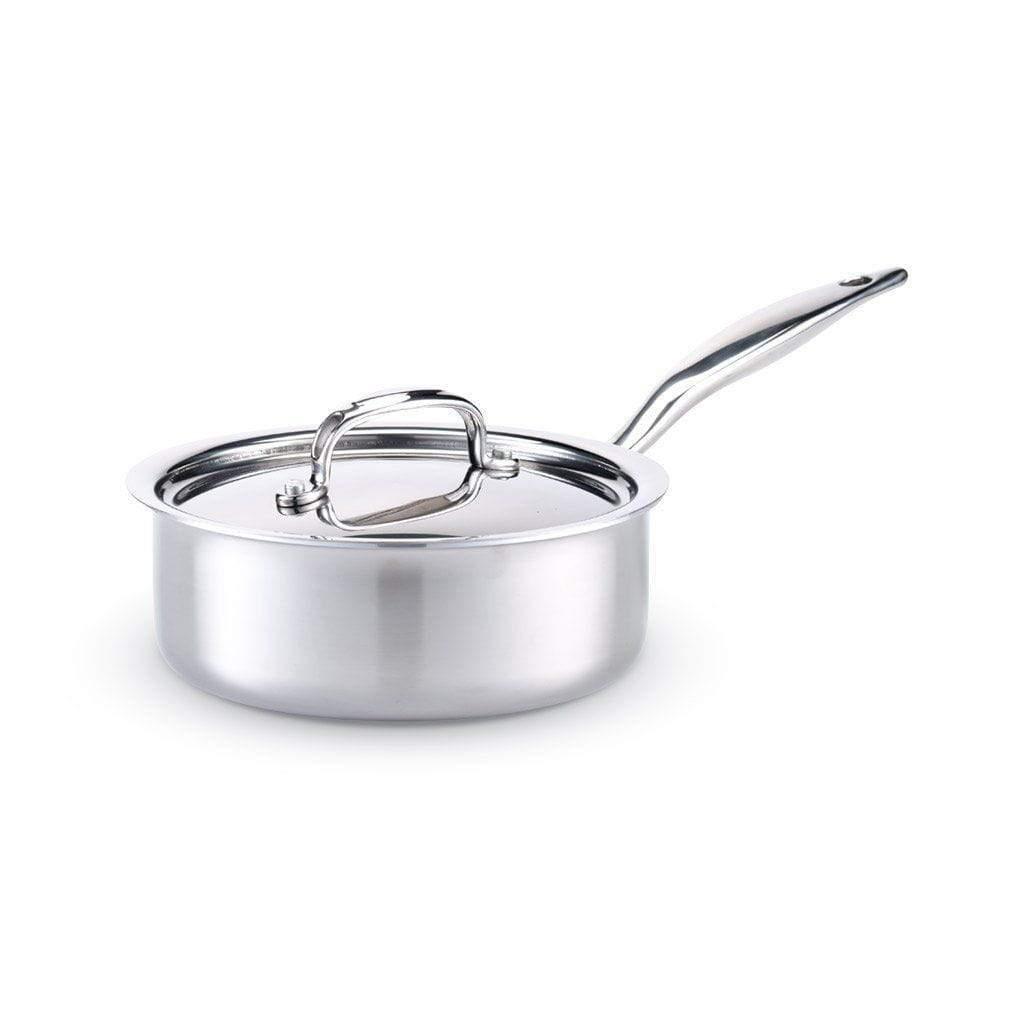 Heritage Steel 5-ply Stainless Saucepan with Lid - J.L. Hufford